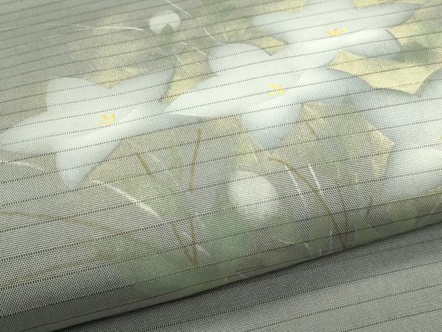平和屋着物*夏物 絽塩瀬 九寸名古屋帯 桔梗 金銀彩 正絹 逸品 CABJ1663rv