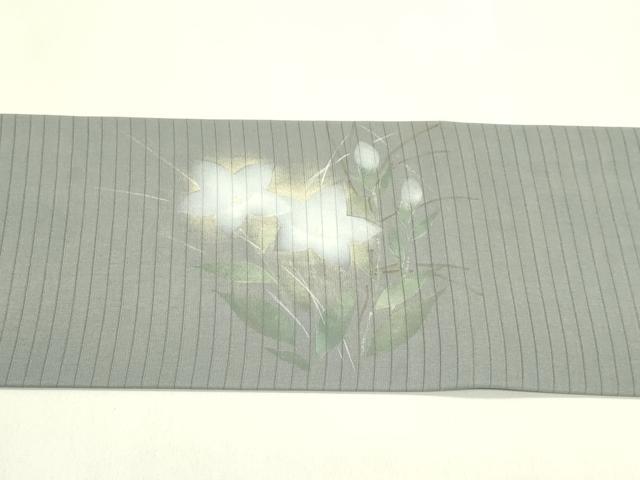 平和屋着物*夏物 絽塩瀬 九寸名古屋帯 桔梗 金銀彩 正絹 逸品 CABJ1663rv