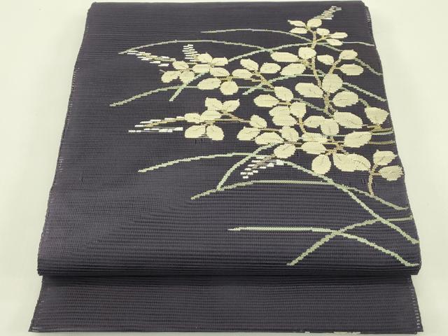 平和屋着物*夏物 八寸名古屋帯 絽綴れ 萩 金糸 正絹 逸品 CABJ1668rv