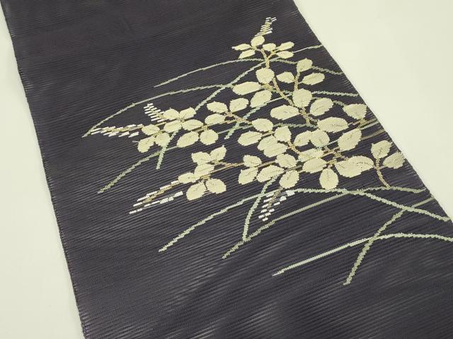 平和屋着物*夏物 八寸名古屋帯 絽綴れ 萩 金糸 正絹 逸品 CABJ1668rv
