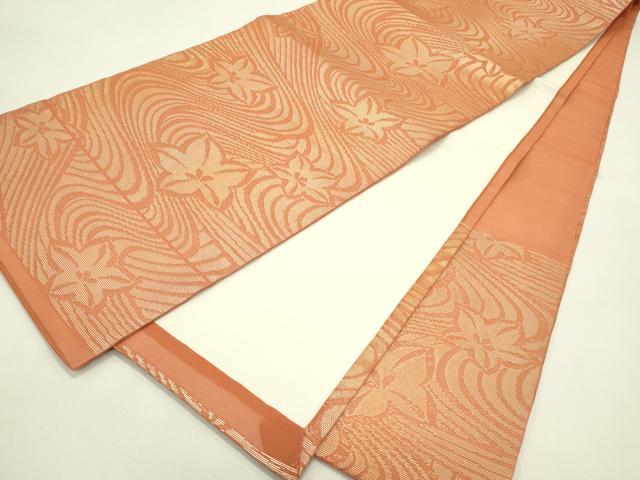 平和屋着物*夏物 九寸開き名古屋帯 流水花文 金銀糸 正絹 逸品 CABJ1677rv