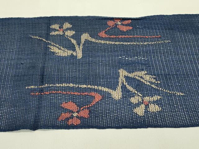 平和屋着物*夏物 八寸名古屋帯 草花文 正絹 逸品 CABJ1690rv