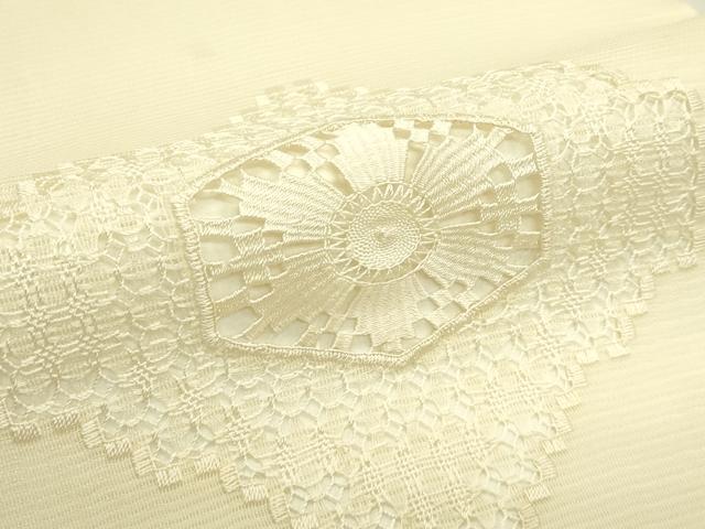 平和屋着物*夏物 九寸名古屋帯 ドロンワーク 菱花文 正絹 逸品 CABJ1692rv