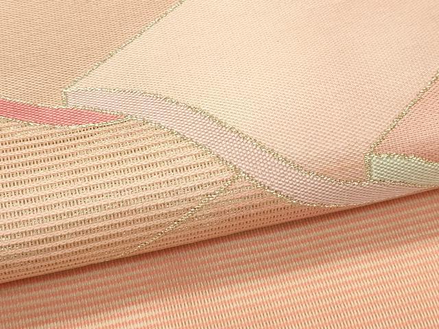 平和屋着物*夏物 九寸名古屋帯 瓦文様 金糸 正絹 逸品 CABJ1697rv