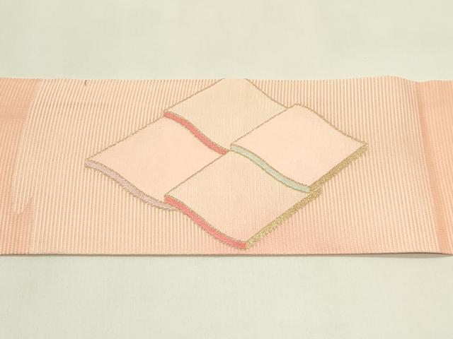 平和屋着物*夏物 九寸名古屋帯 瓦文様 金糸 正絹 逸品 CABJ1697rv