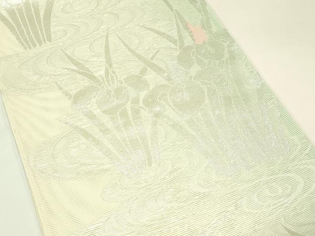 平和屋着物*夏物 六通柄袋帯 杜若 銀糸 正絹 逸品 CABJ1713rv