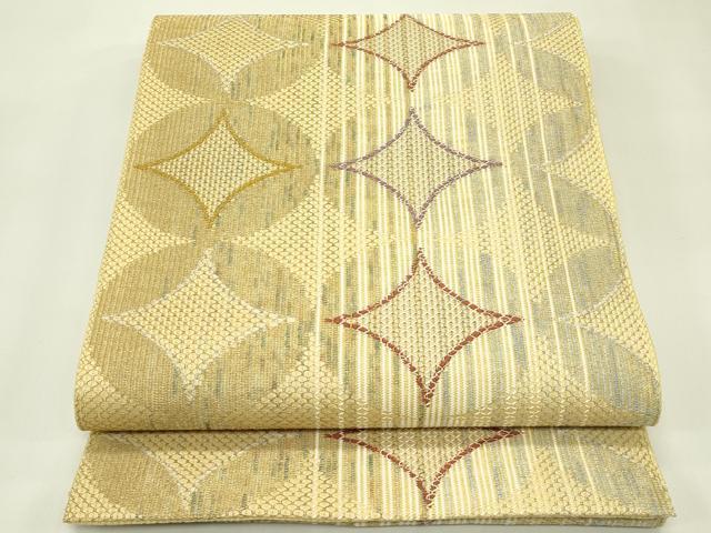 平和屋着物*夏物 全通柄袋帯 七宝文 金糸 正絹 逸品 CABJ1717rv