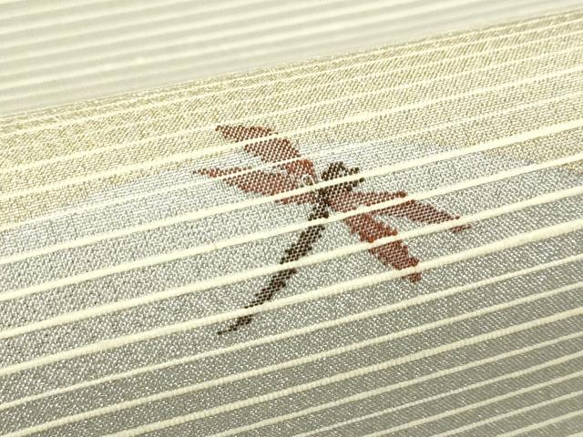 平和屋着物*夏物 能州紬 絲藝苑 上島洋山 太鼓柄袋帯 トンボ 金銀糸 正絹 逸品 CABJ1726rv