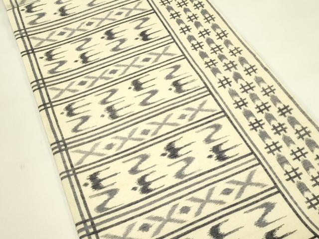 平和屋着物*夏物 全通柄袋帯 絣文様 正絹 逸品 CABJ1729rv