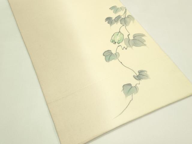平和屋着物*夏物 太鼓柄袋帯 夏結城 手描き 蔦の葉文 証紙付き 正絹 逸品 CABJ1731rv