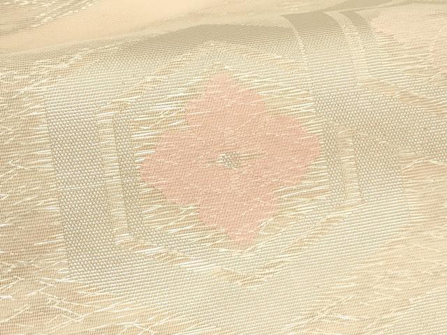 平和屋着物*夏物 六通柄袋帯 亀甲花文 銀糸 正絹 逸品 CABJ1753rv