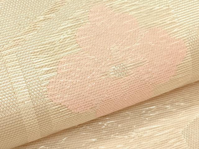 平和屋着物*夏物 六通柄袋帯 亀甲花文 銀糸 正絹 逸品 CABJ1753rv