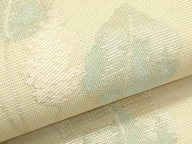 平和屋着物*夏物 六通柄袋帯 草木文 銀糸 正絹 逸品 未使用 CABJ1756rv