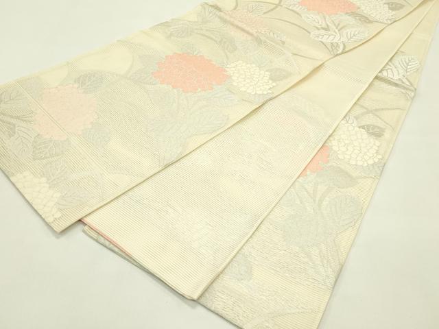 平和屋着物*夏物 六通柄袋帯 紫陽花 銀糸 正絹 逸品 CABJ1771rv