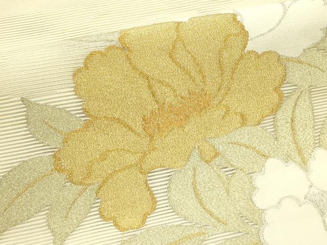 平和屋着物*夏物 太鼓柄袋帯 絽綴れ 牡丹 金銀糸 正絹 逸品 CABJ1778rv