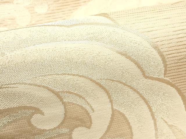 平和屋着物*夏物 西陣 六通柄袋帯 立波文 銀糸 証紙付き 正絹 逸品 未使用 CABJ1782rv