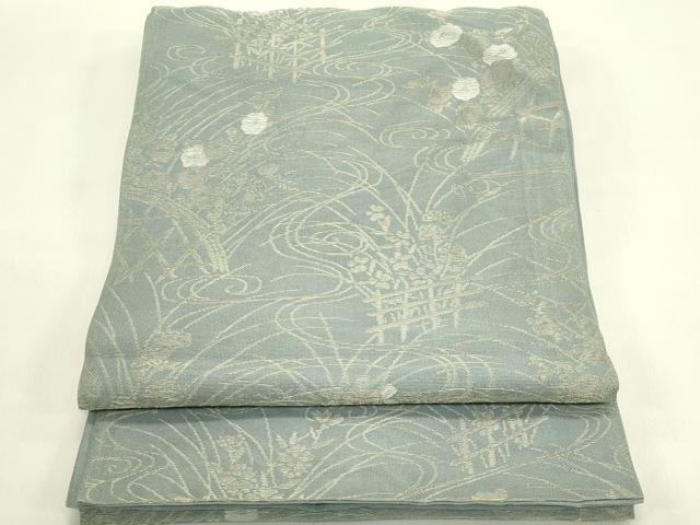 平和屋着物*夏物 六通柄袋帯 秋草文 金糸 正絹 逸品 CABJ1788rv
