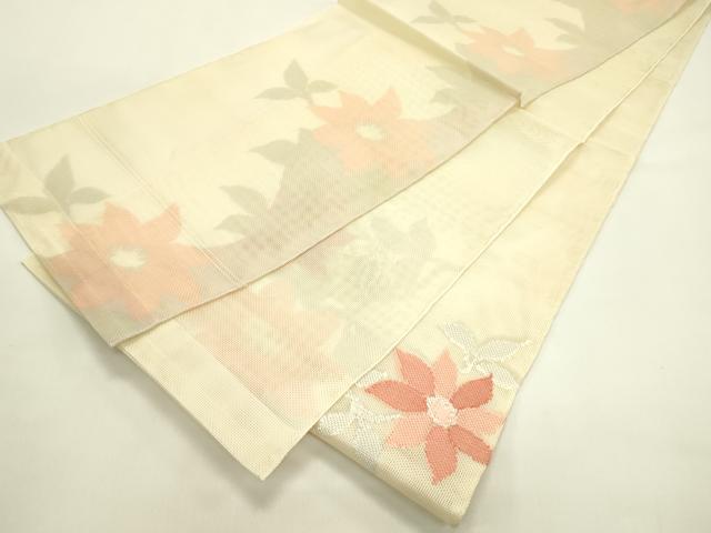 平和屋着物*夏物 太鼓柄袋帯 草花文 正絹 逸品 CABJ1791rv