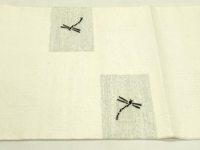 平和屋着物*夏物 太鼓柄袋帯 すくい織 トンボ 正絹 逸品 未使用 CABJ1792rv