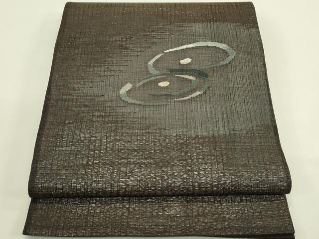 平和屋着物▽太鼓柄袋帯 スリーシーズン 春夏秋 すくい織 丸文 金銀糸 正絹 逸品 CABJ1800rv