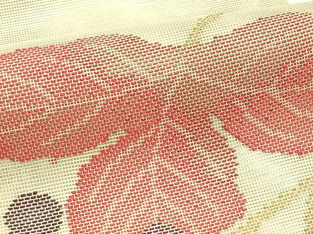 平和屋着物*夏物 太鼓柄袋帯 葡萄蔦の葉文 金糸 正絹 逸品 未使用 CABJ1803rv