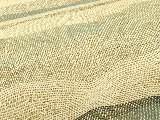 平和屋着物*夏物 六通柄袋帯 横段文 金銀糸 正絹 逸品 未使用 CABJ1805rv