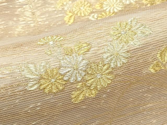 平和屋着物*夏物 六通柄袋帯 花蝶文 金銀糸 正絹 逸品 CABJ1807rv