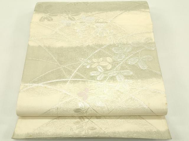 平和屋着物*夏物 六通柄袋帯 萩 銀糸 正絹 逸品 CABJ1808rv