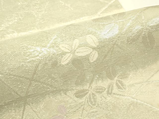 平和屋着物*夏物 六通柄袋帯 萩 銀糸 正絹 逸品 CABJ1808rv