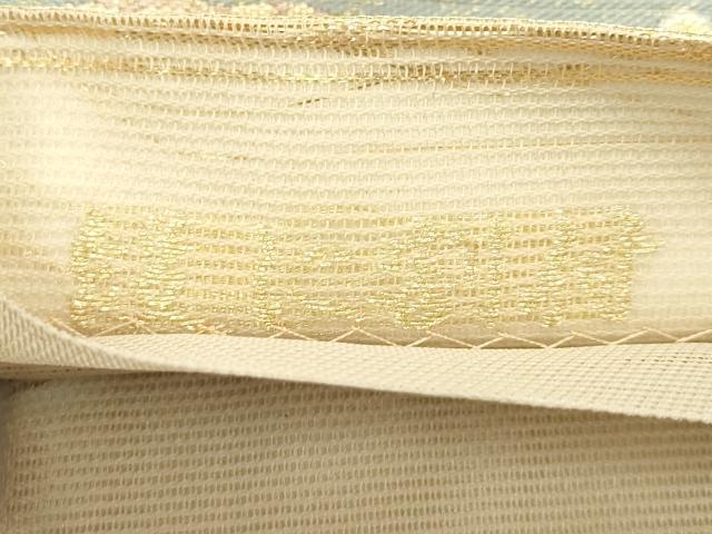 平和屋着物*夏物 六通柄袋帯 段に割付 金銀糸 正絹 逸品 CABJ1813rv