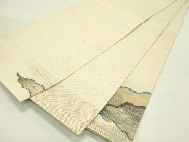 平和屋着物*夏物 太鼓柄袋帯 すくい織 紬地 道長文様 金銀糸 正絹 逸品 CABJ1816rv