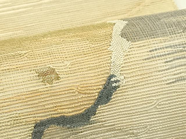 平和屋着物*夏物 太鼓柄袋帯 すくい織 紬地 道長文様 金銀糸 正絹 逸品 CABJ1816rv