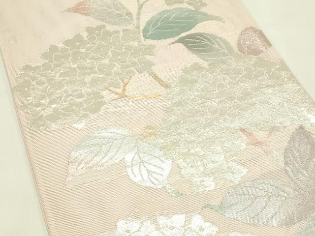平和屋着物*夏物 六通柄袋帯 紫陽花 銀糸 正絹 逸品 CABJ1817rv