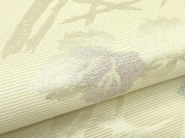 平和屋着物*夏物 六通柄袋帯 流水籬蔦の葉文 涼 銀糸 正絹 逸品 CABJ1825rv