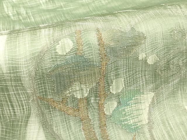 平和屋着物*夏物 太鼓柄袋帯 すくい織 草花文 金銀糸 正絹 逸品 CABJ1826rv