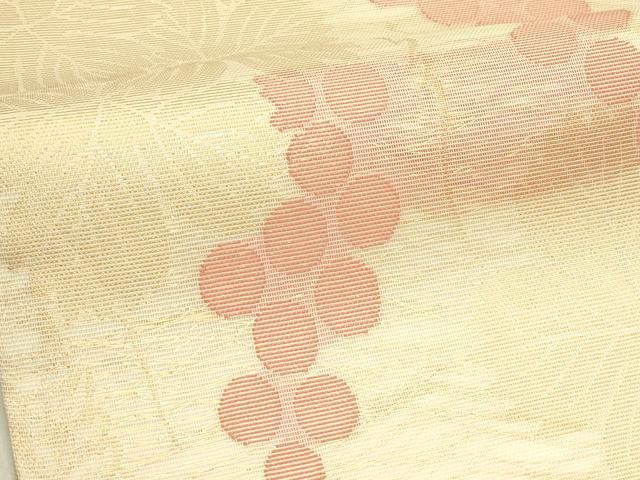 平和屋着物*夏物 全通柄 本袋帯 葡萄蔦の葉文 金糸 正絹 逸品 CABJ1837rv