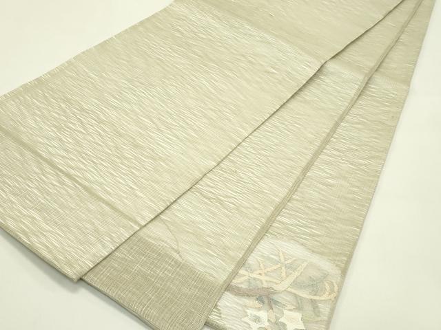 平和屋着物*夏物 太鼓柄袋帯 すくい織 草花丸文 金銀糸 正絹 逸品 CABJ1852rv