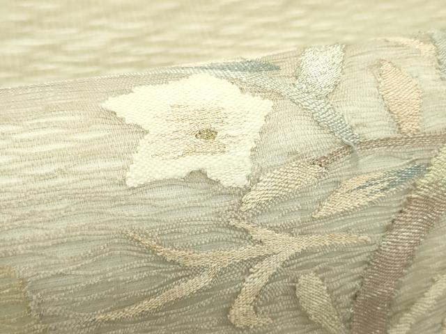 平和屋着物*夏物 太鼓柄袋帯 すくい織 草花丸文 金銀糸 正絹 逸品 CABJ1852rv