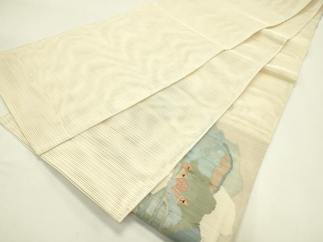 平和屋着物*夏物 太鼓柄袋帯 絽綴れ 風景文 金糸 正絹 逸品 CABJ1866rv