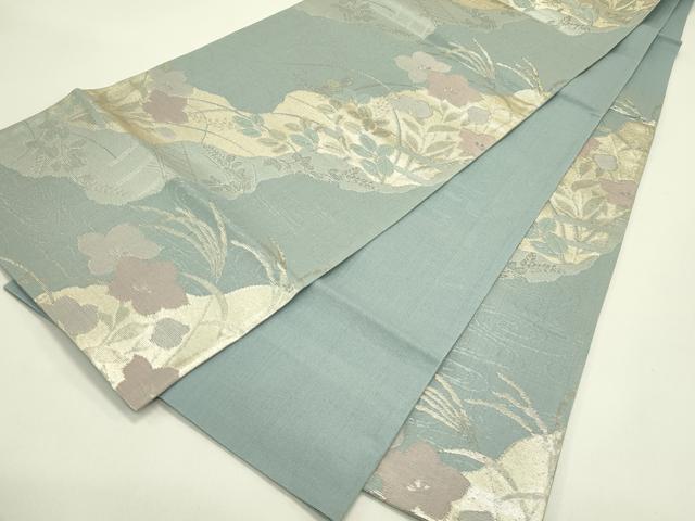 平和屋着物*夏物 六通柄袋帯 草花文 金銀糸 正絹 逸品 CABJ1867rv