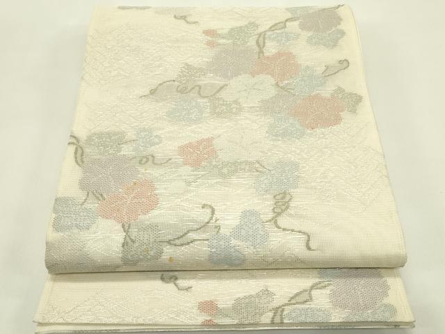平和屋着物*夏物 六通柄袋帯 朝顔 銀糸 正絹 逸品 CABJ1869rv