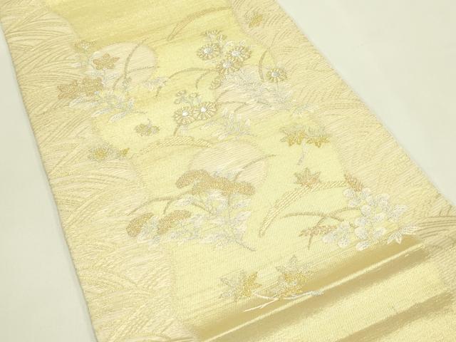 平和屋着物*夏物 太鼓柄袋帯 秋草文 金銀糸 正絹 逸品 CABJ1872rv