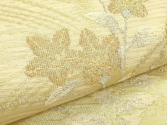平和屋着物*夏物 太鼓柄袋帯 秋草文 金銀糸 正絹 逸品 CABJ1872rv