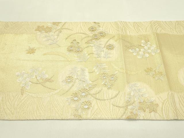 平和屋着物*夏物 太鼓柄袋帯 秋草文 金銀糸 正絹 逸品 CABJ1872rv