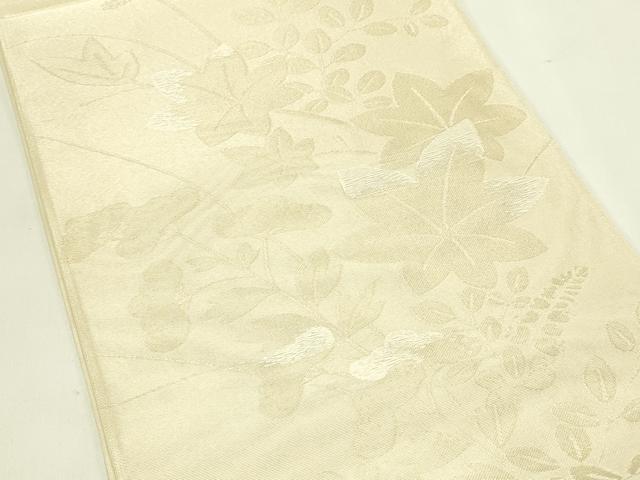 平和屋着物*夏物 六通柄袋帯 秋草文 金糸 正絹 逸品 未使用 CABJ1877rv