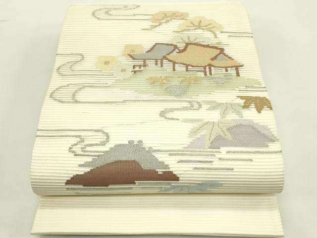 平和屋着物*夏物 太鼓柄袋帯 絽綴れ 風景文 金銀糸 正絹 逸品 未使用 CABJ1883rv
