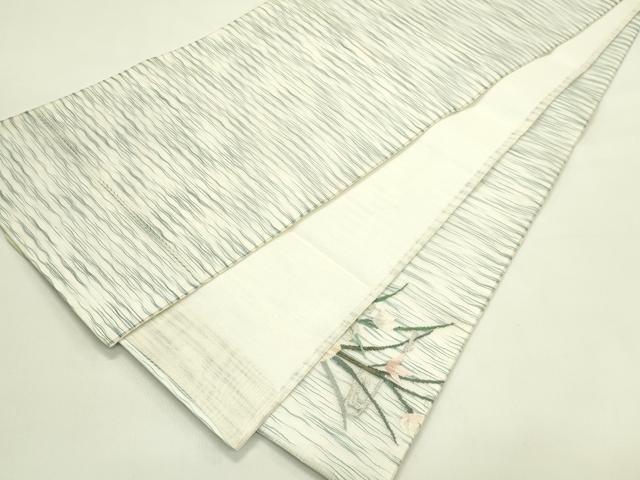 平和屋着物*夏物 太鼓柄袋帯 すくい織 草花文 金銀糸 正絹 逸品 未使用 CABJ1907rv