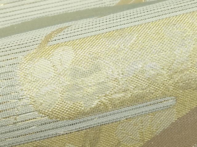 平和屋着物*夏物 六通柄袋帯 芝草エ霞花文 金銀糸 正絹 逸品 未使用 CABJ1913rv