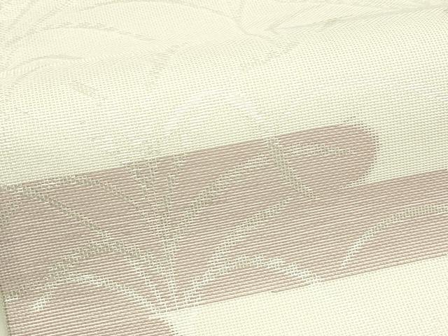 平和屋着物*夏物 六通柄袋帯 エ霞草木文 銀糸 正絹 逸品 未使用 CABJ1922rv