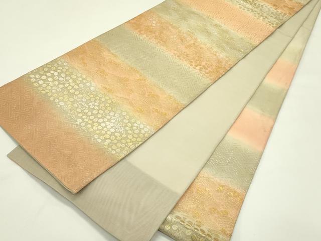 平和屋着物*夏物 六通柄袋帯 刺繍 紗綾型立波萩文 金銀彩 正絹 逸品 CABJ1931rv